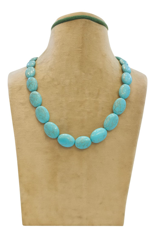 TURQUOISE SINGAL LAYER MALA FOE WOMEN 9-10mm SIZE