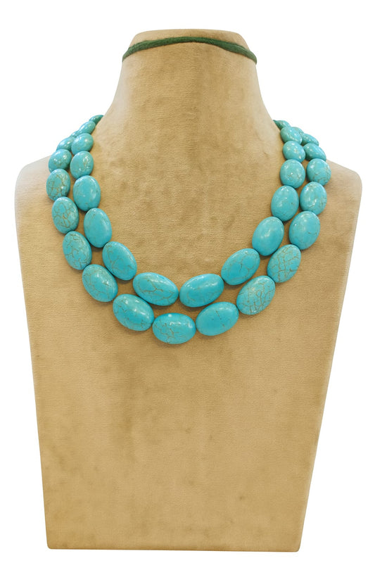 TURQUOISE DOUBLE LAYER MALA 9-10mm size