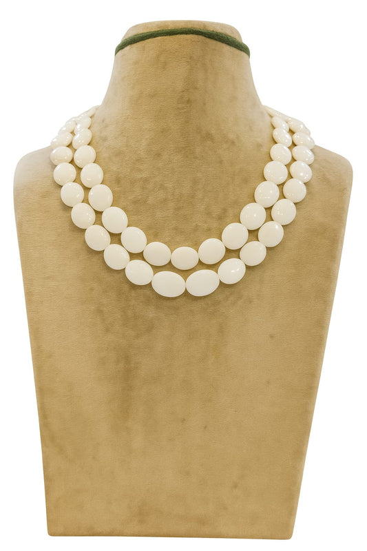 WHITE OPAL TWO ROWS MALA 6-7mm SIZE