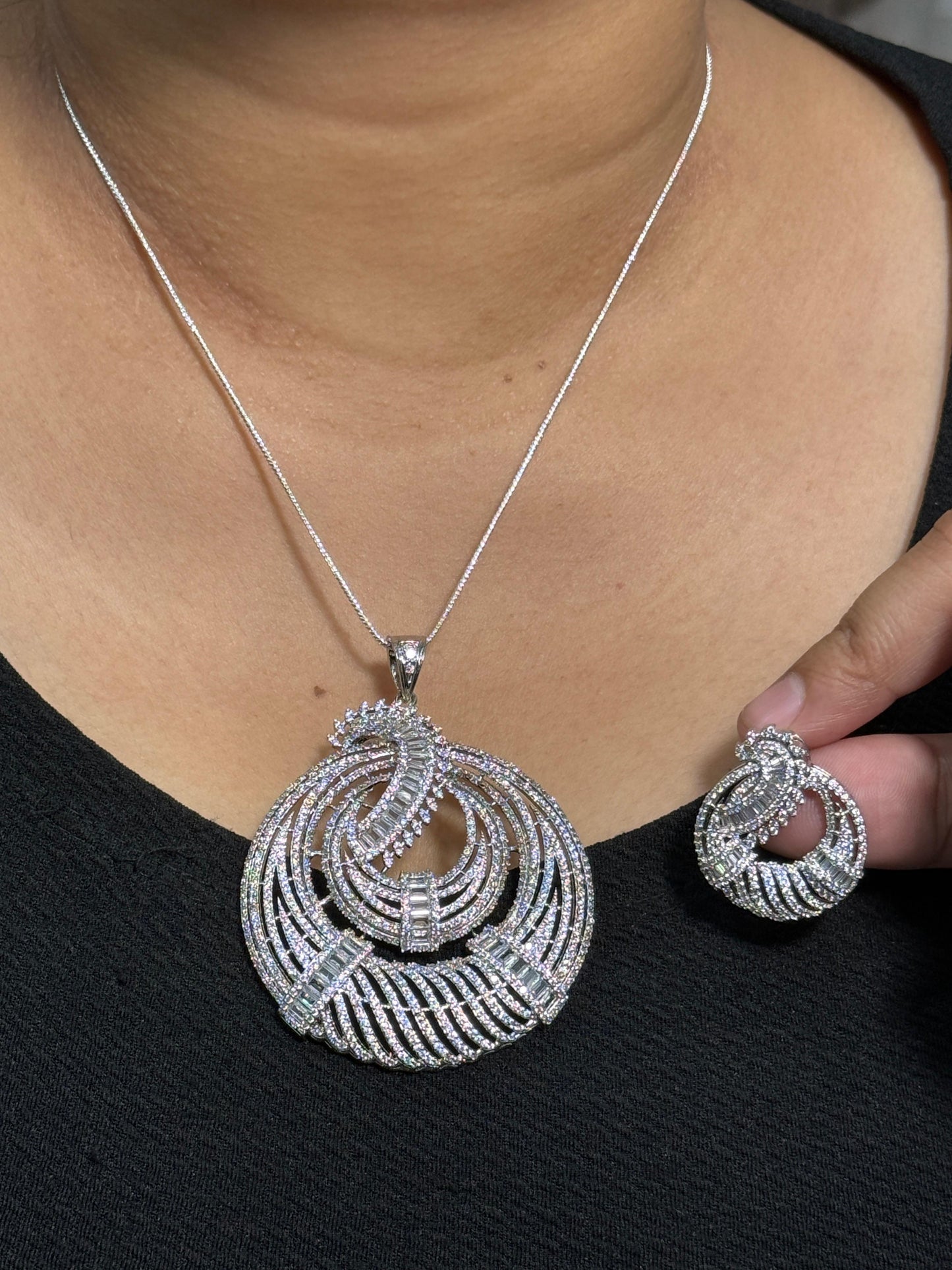 Round CZ Pendent Set