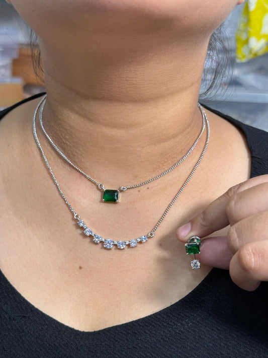 Double Layer Cz Necklace