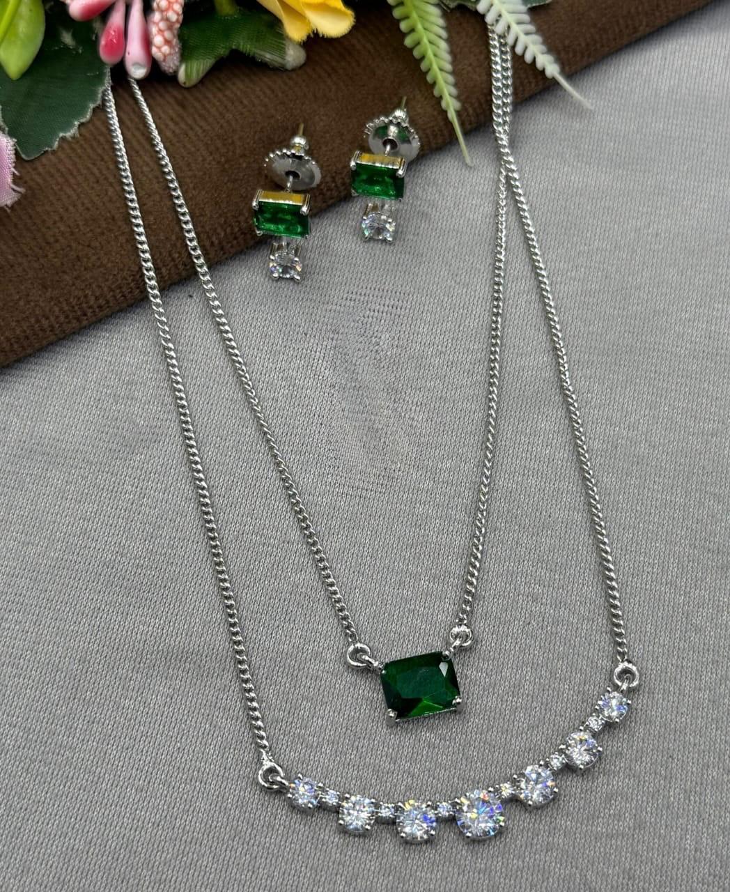 Double Layer Cz Necklace