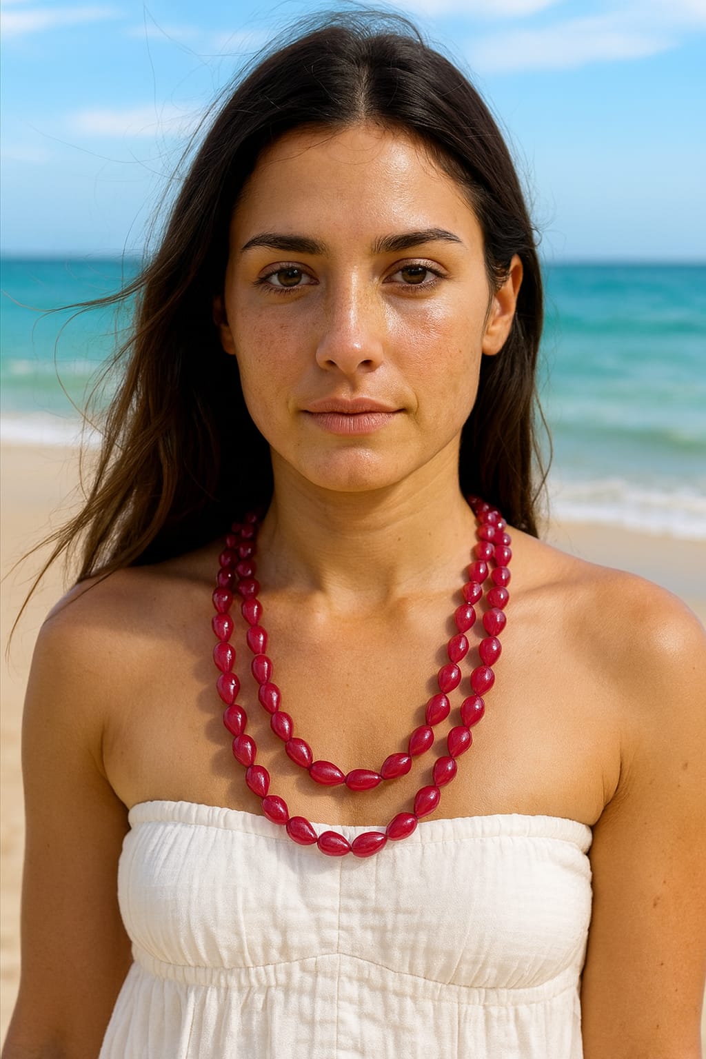 RED ONYX TWO ROWS MALA 7-8mm SIZE
