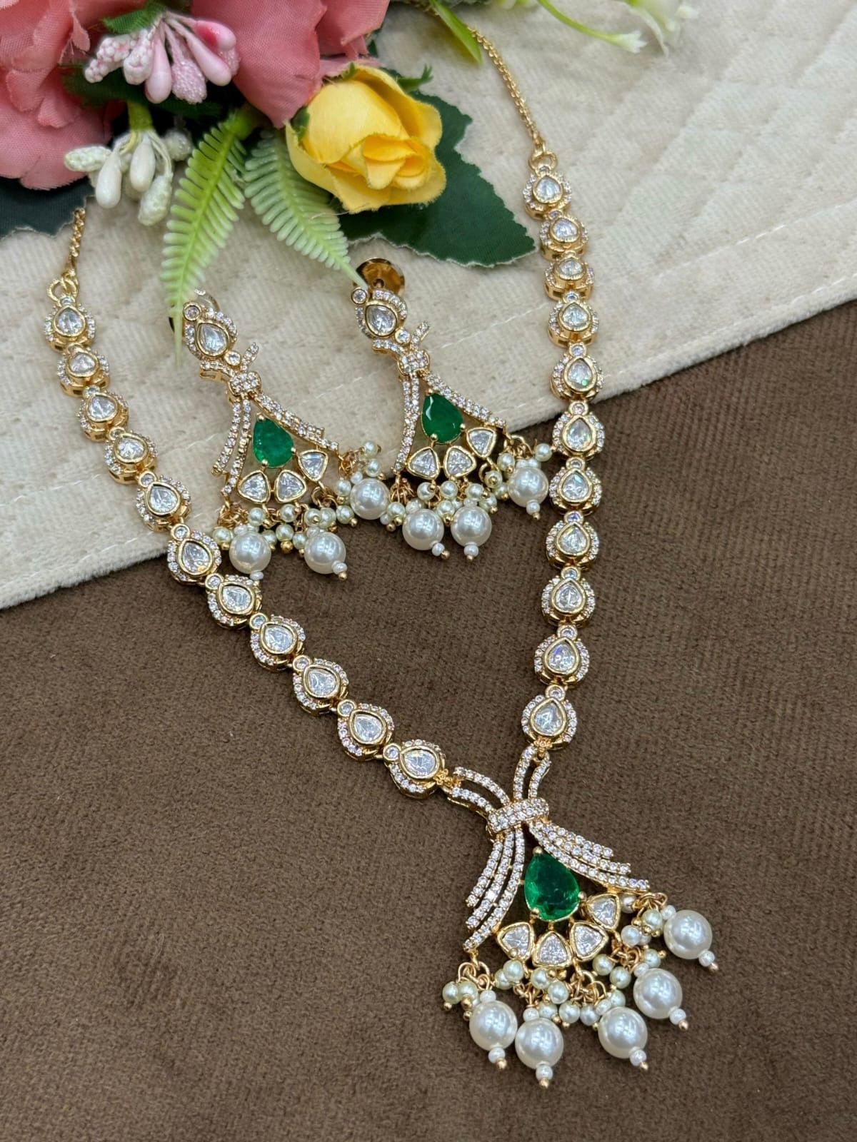 Polki Green Doublet necklace