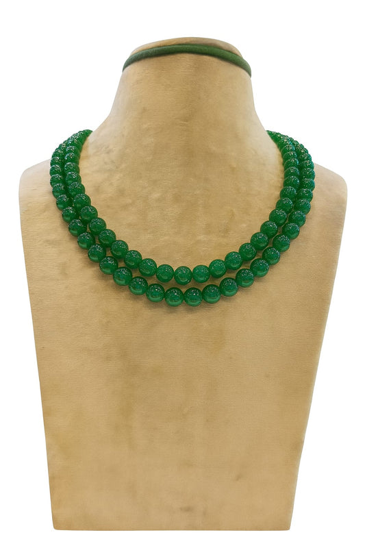 GREEN JADE TWO ROWS MALA 7-8mm SIZE