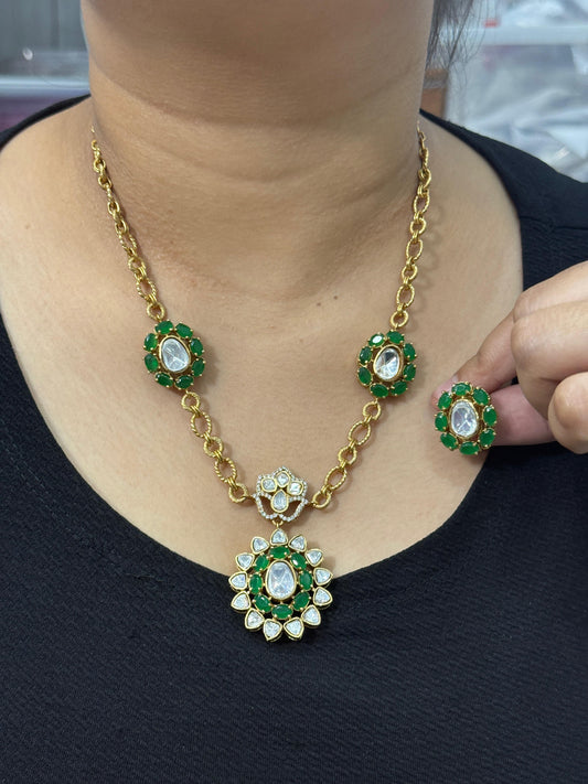 Alia Green Pendent Set