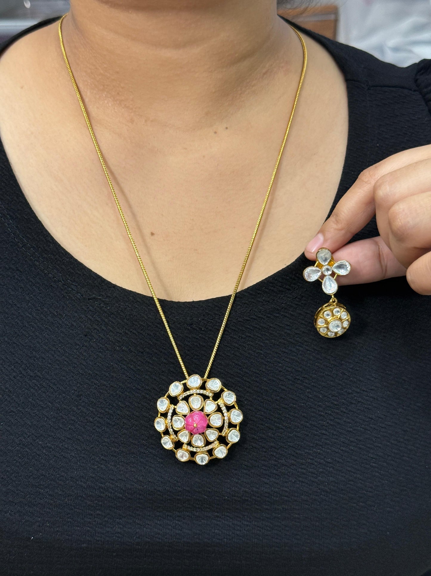 Ruby Gold Pendant Set