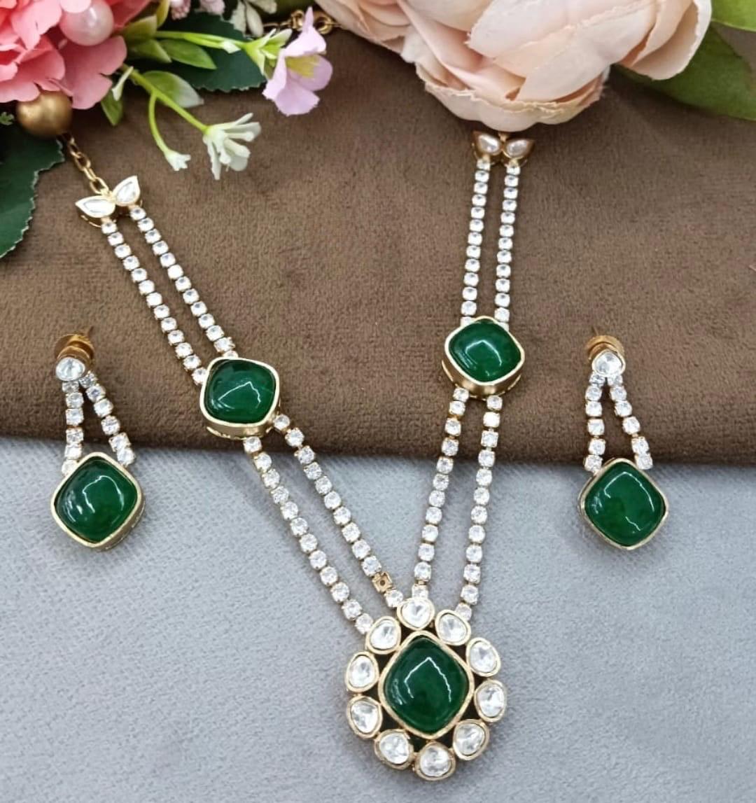 Fusion Green Double Layer Pendant set