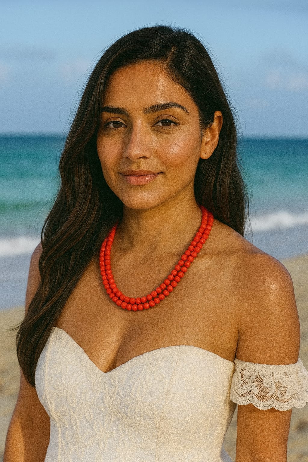 ORANGE CORALS DOUBLE LAYER MALA FOR WOMEN 4-5mm SIZE