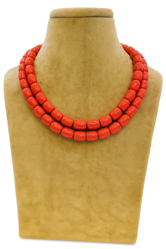 CORALS TWO LAYER MALA FOR WOMEN 8-9mm SIZE