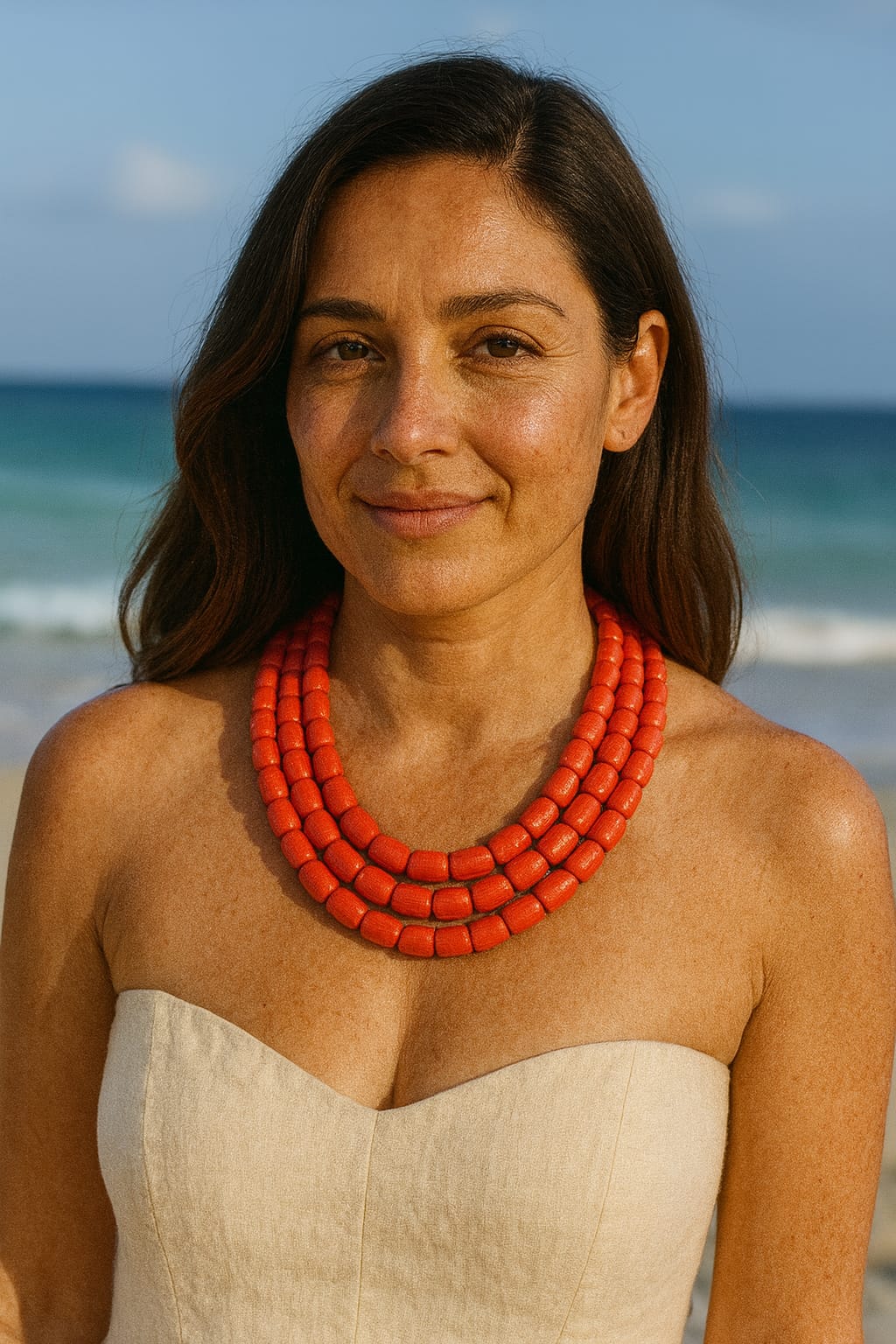 CORALS THREE LAYER MALA FOR WOMEN 6-7mm SIZE