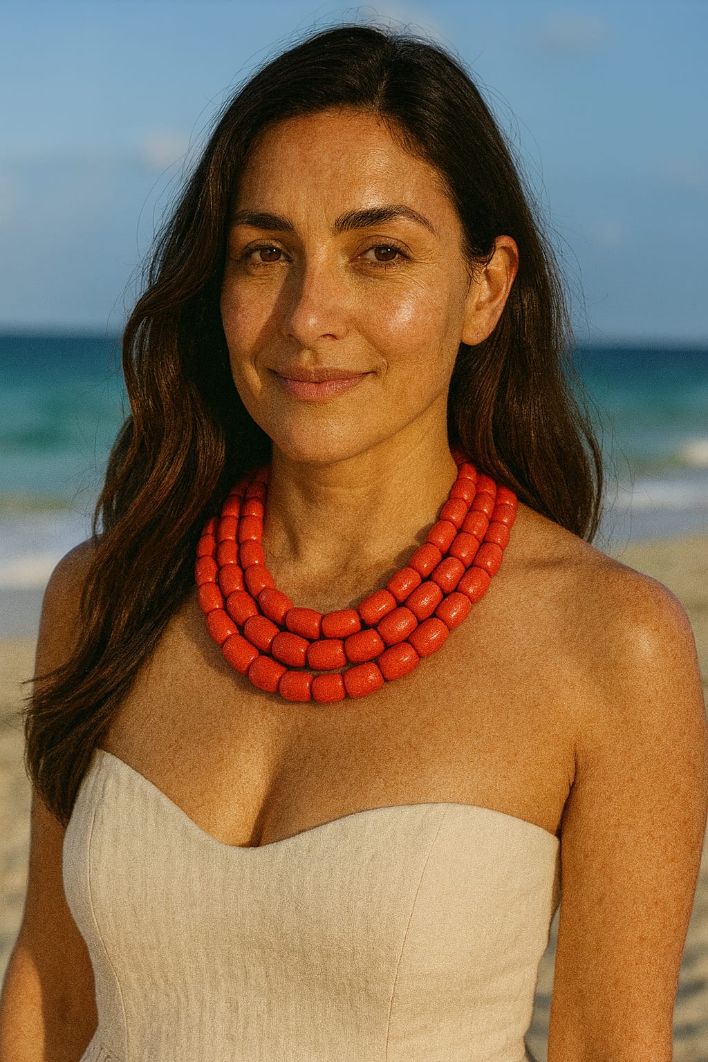 CORALS THREE LAYER MALA FOR WOMEN 8-9mm SIZE
