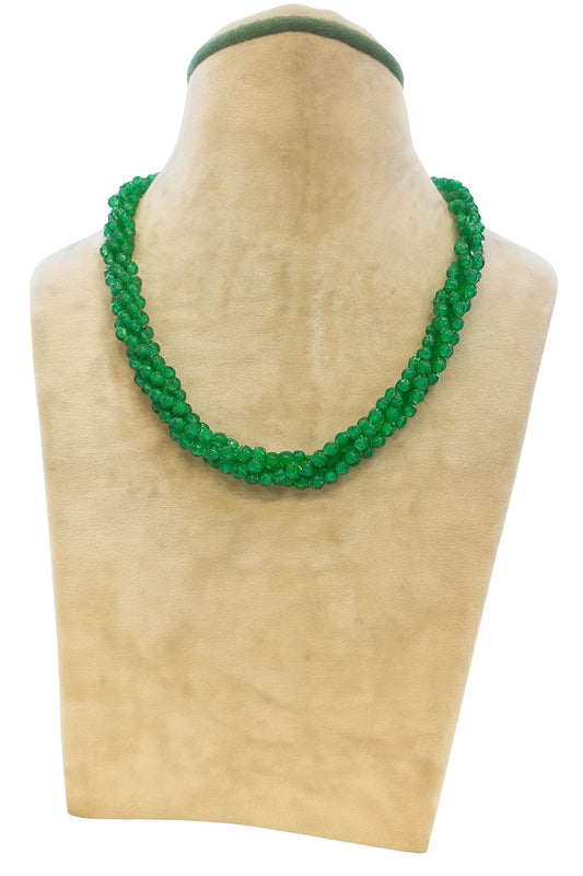 FIVE LAYER GREEN ONYX TWISTED MALA 2-3mm SIZE