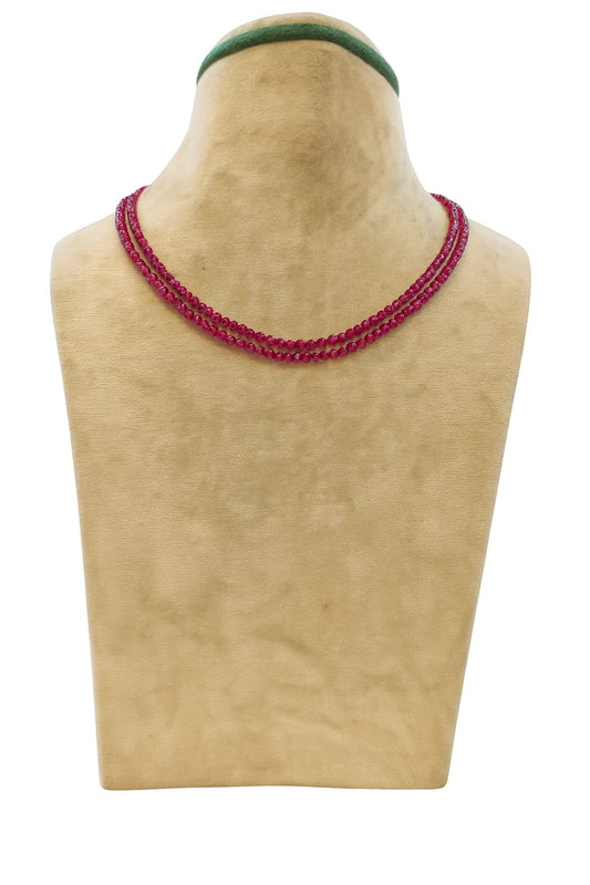 RED ONYX PEARLS MALA FOR WOMEN 2-3mm SIZE