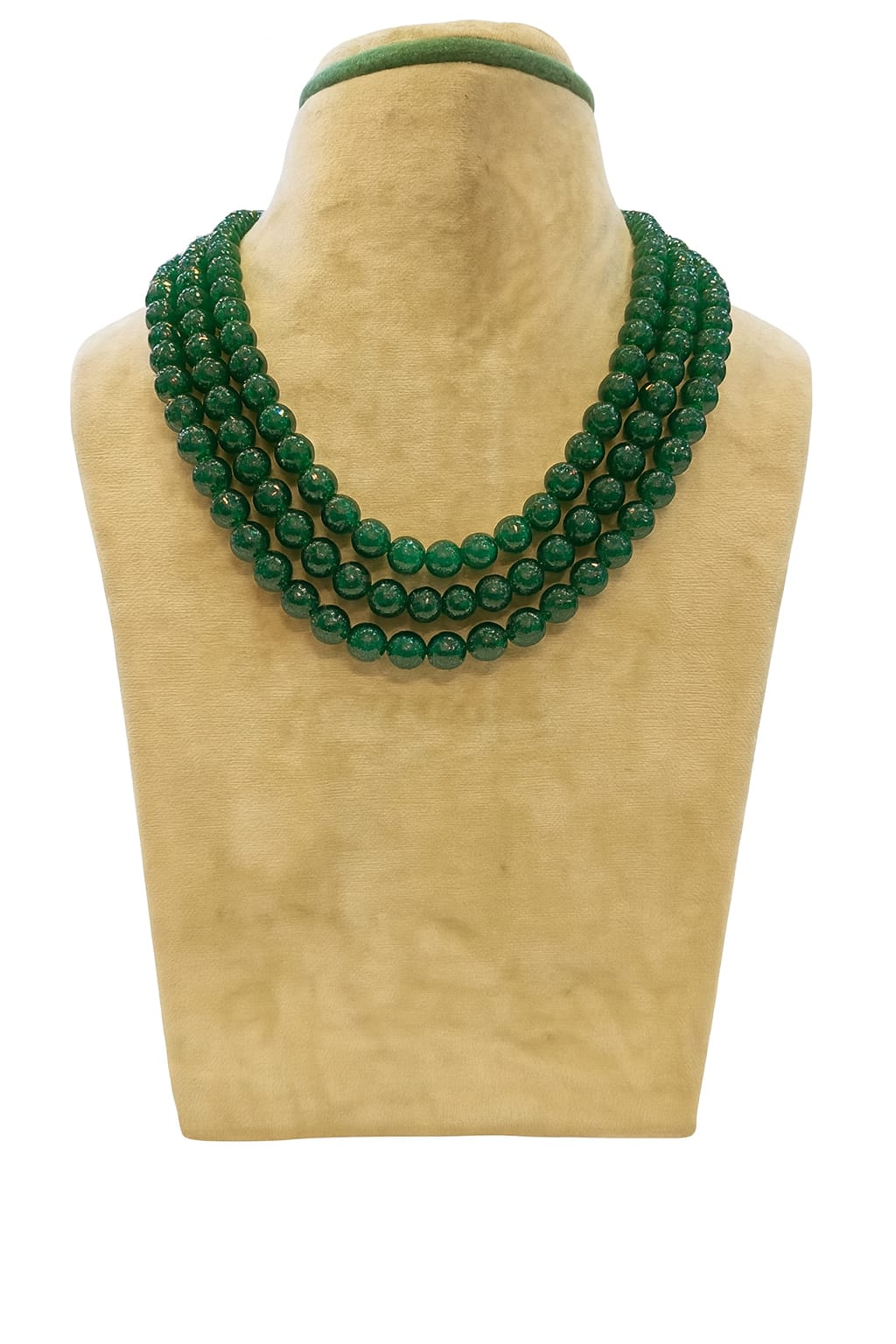 GREEN ONYX TRENDING THREE LAYER MALA 7-8mm SIZE