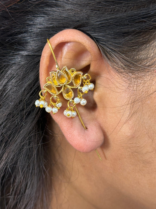 Ethnic Floral  Yellow Earcuff