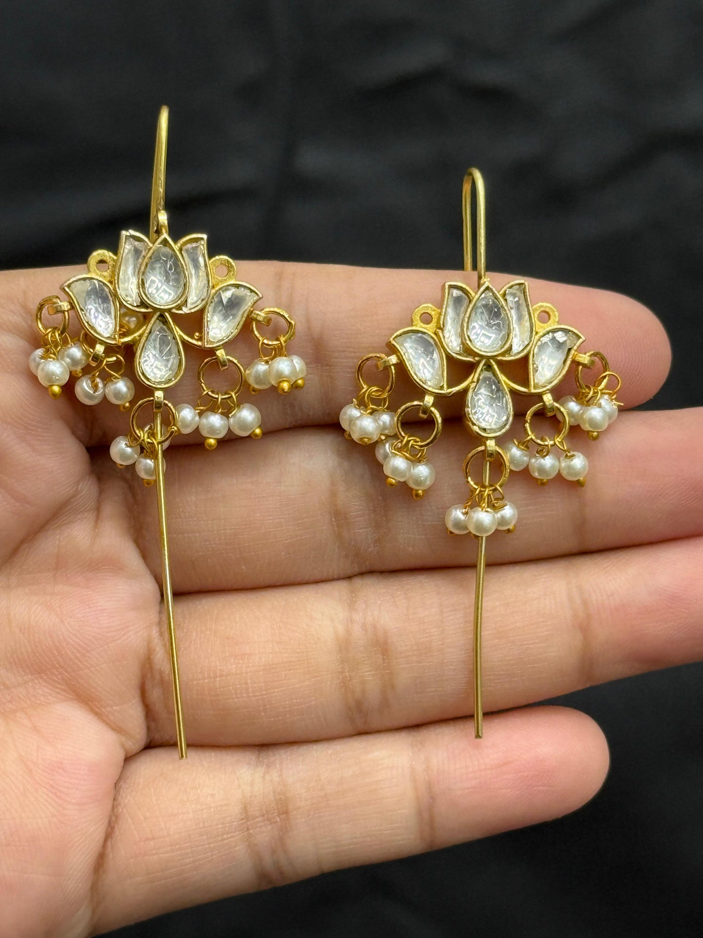 Ethnic Floral  White Earcuff