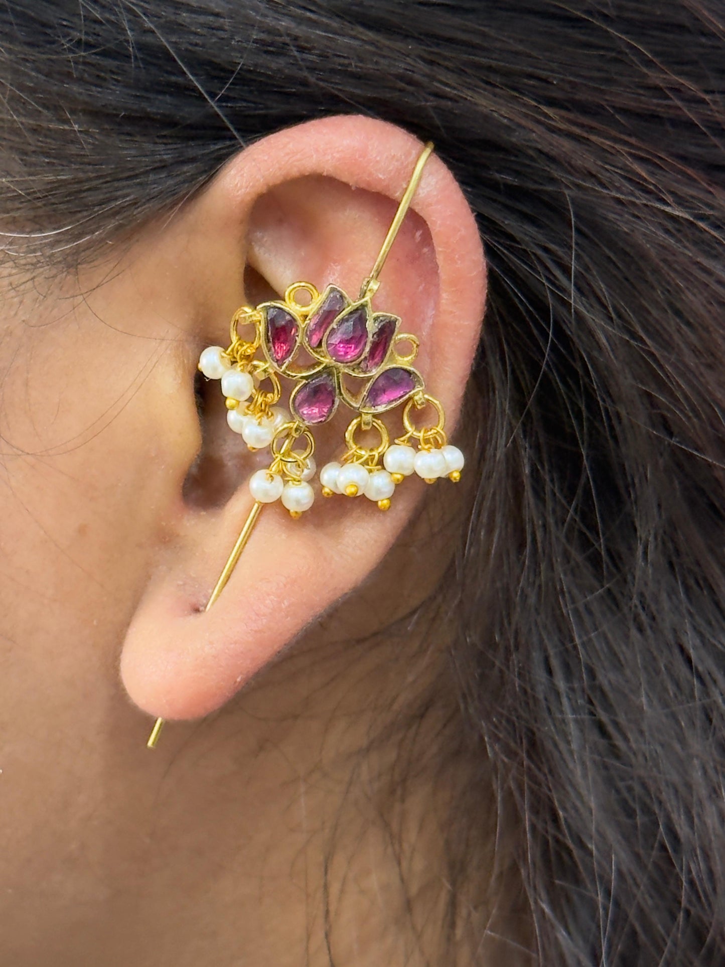 Ethnic Floral  Wine Earcuff