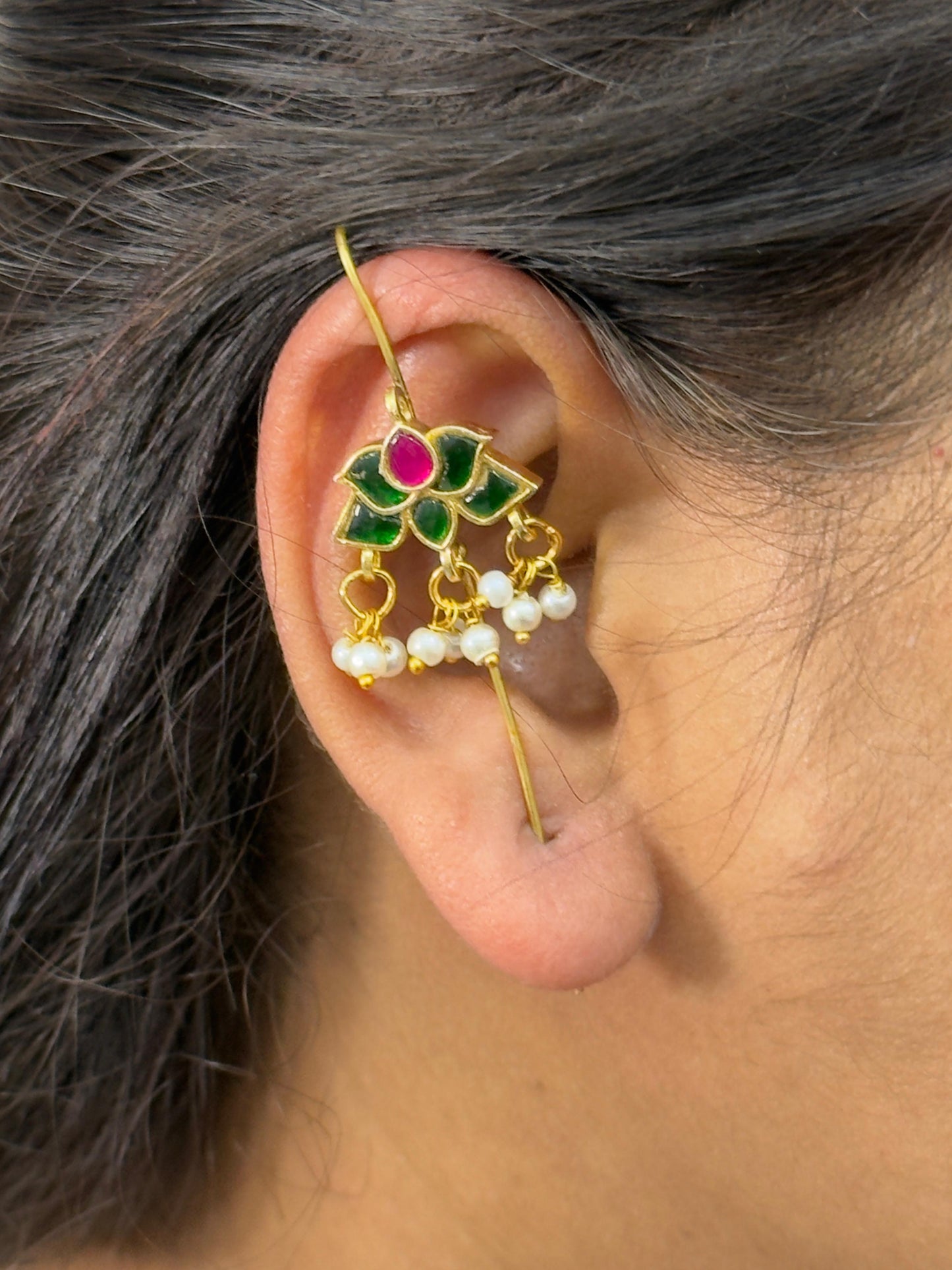 Traditional Lotus Motiff Multi Earcuff