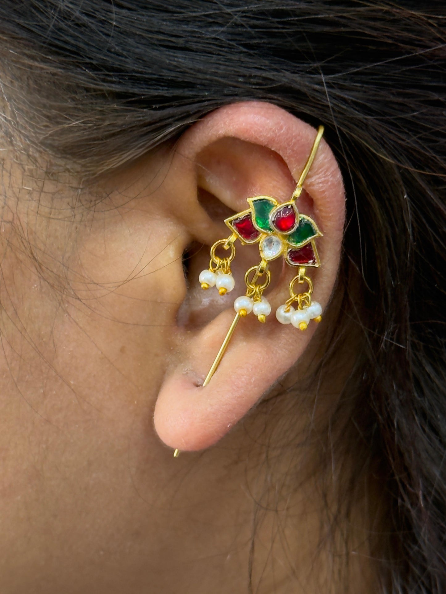 Traditional Lotus Motiff Multi Earcuff