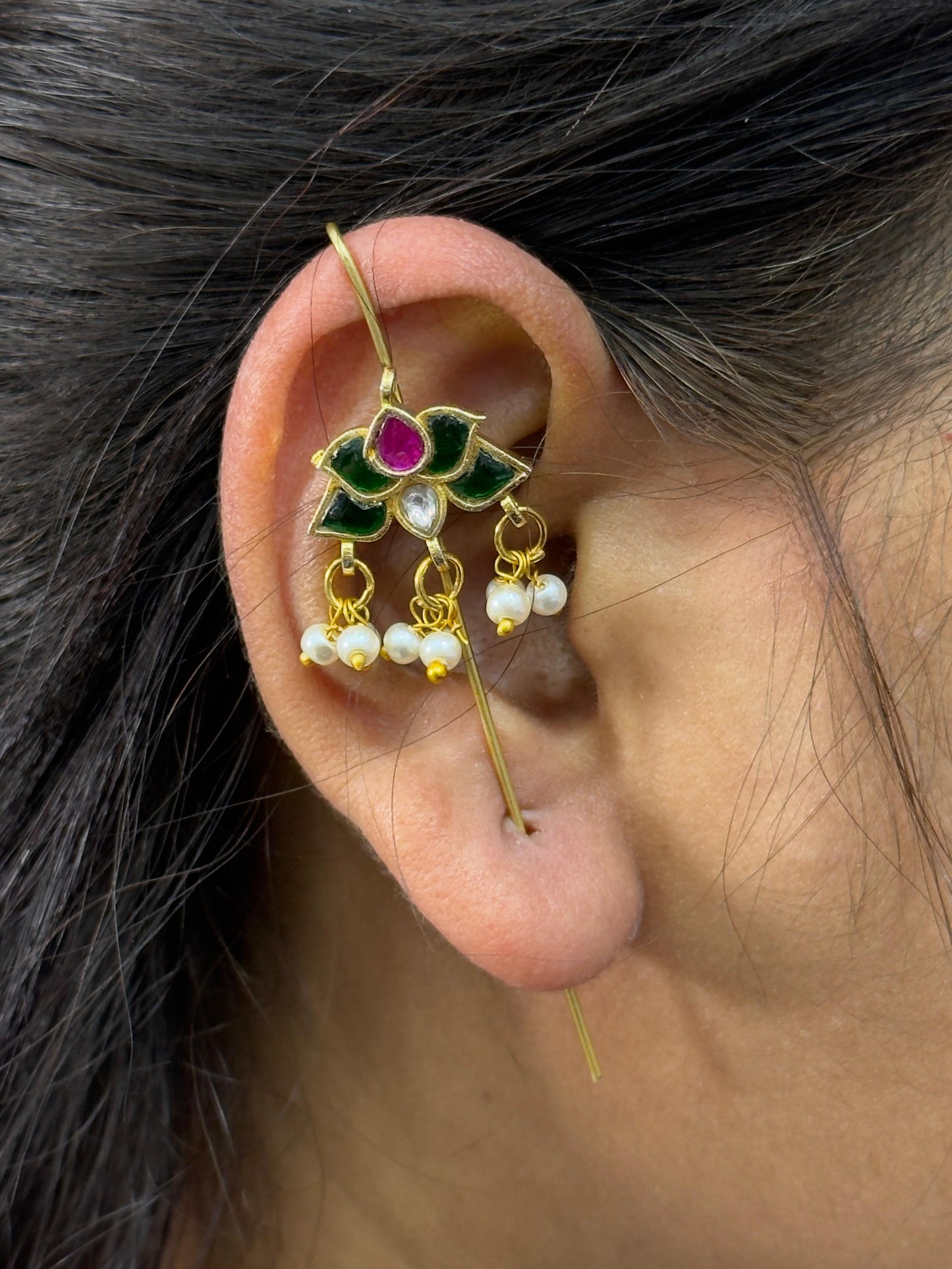 Traditional Lotus Motiff Multi Earcuff