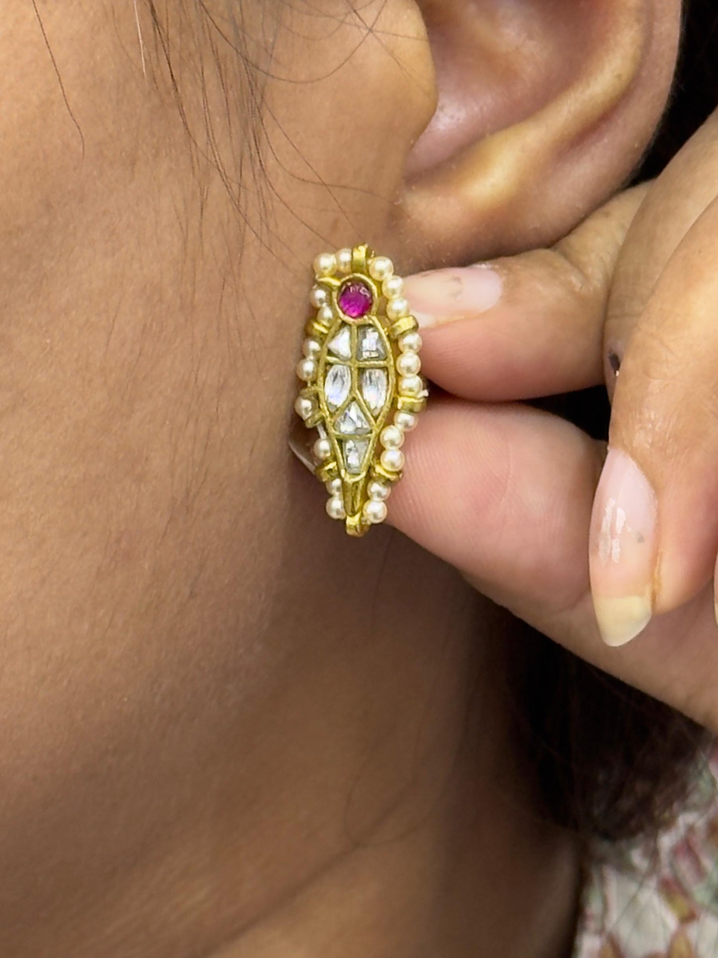 Cute Little Peacock White Studs