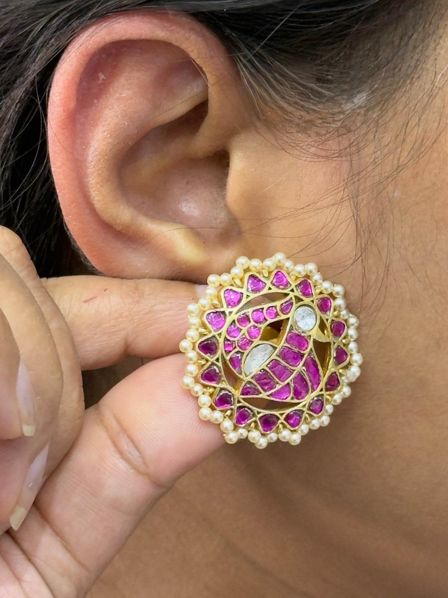 Over Sized Peacock Motiff Studs