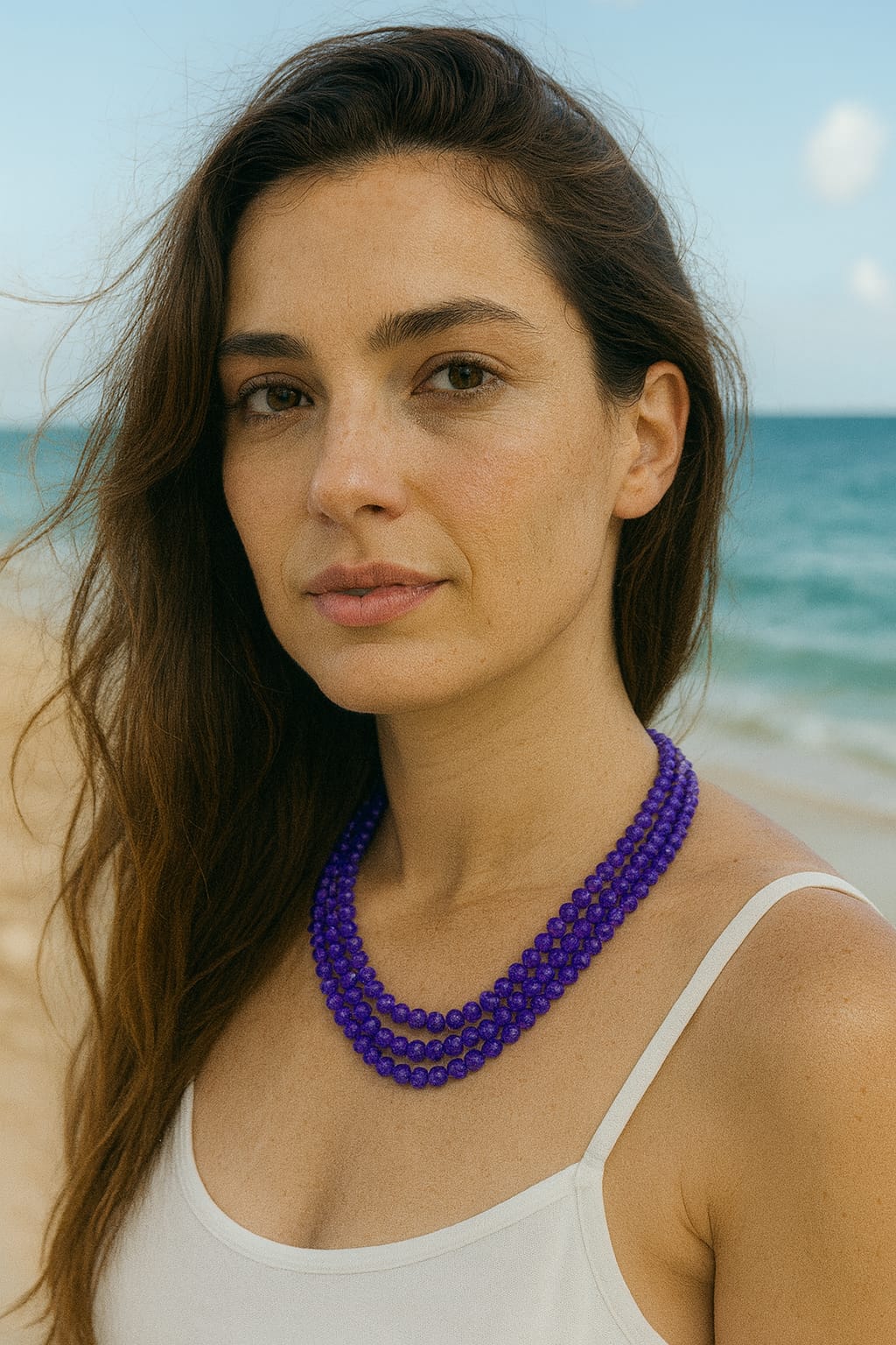 PURPLE ONYX PEALS MALA FOR WOMEN 2-3mm SIZE