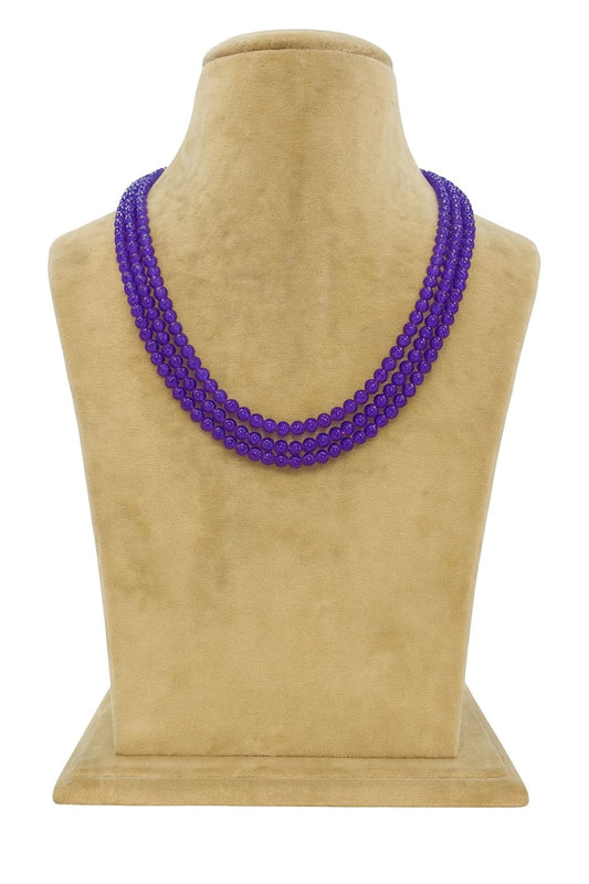 PURPLE ONYX PEALS MALA FOR WOMEN 2-3mm SIZE