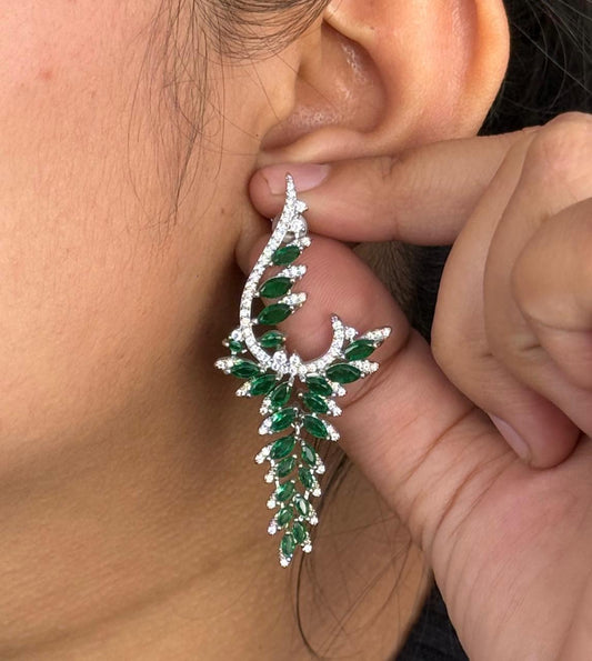CZ With Stones Hanging Earrng