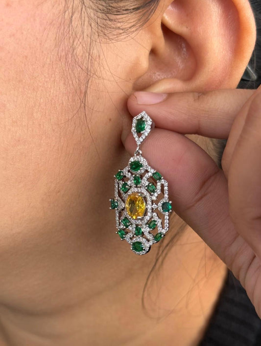 Geometric cz Drop Earring