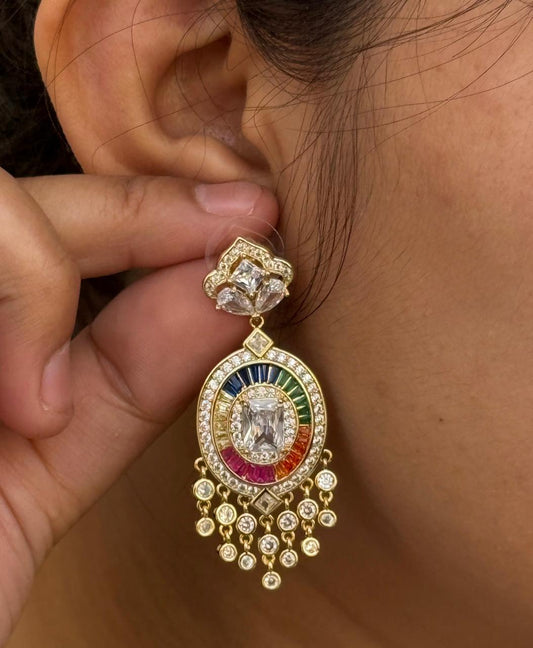 Rainbow cz Drop Earring