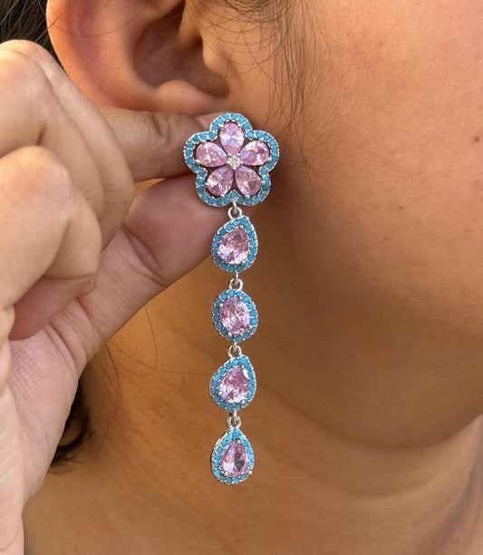 Long Danglers CZ Earrings
