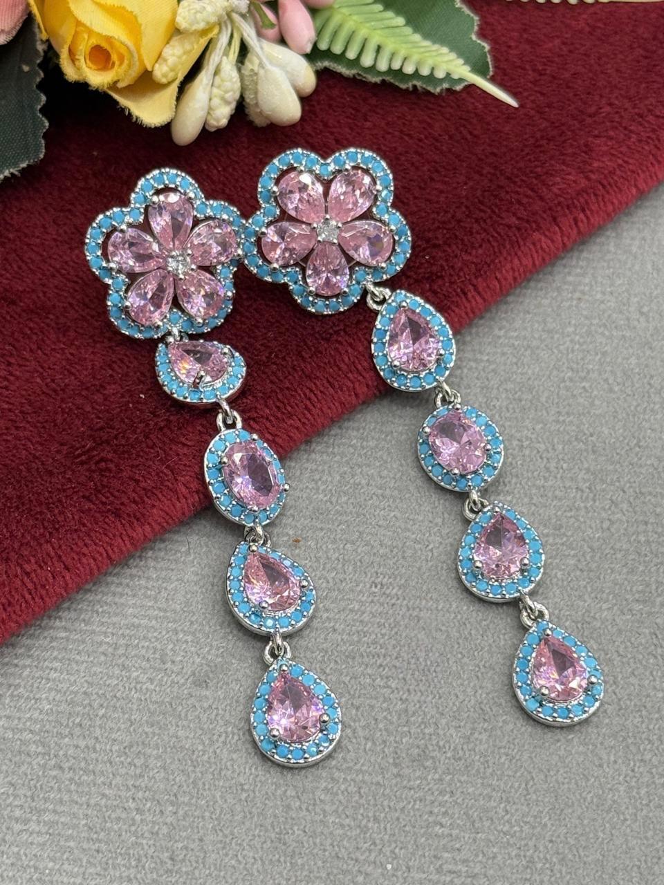 Long Danglers CZ Earrings