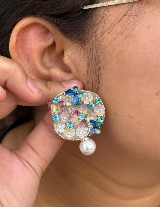Luxury Butterfly Pearl Studs For Women