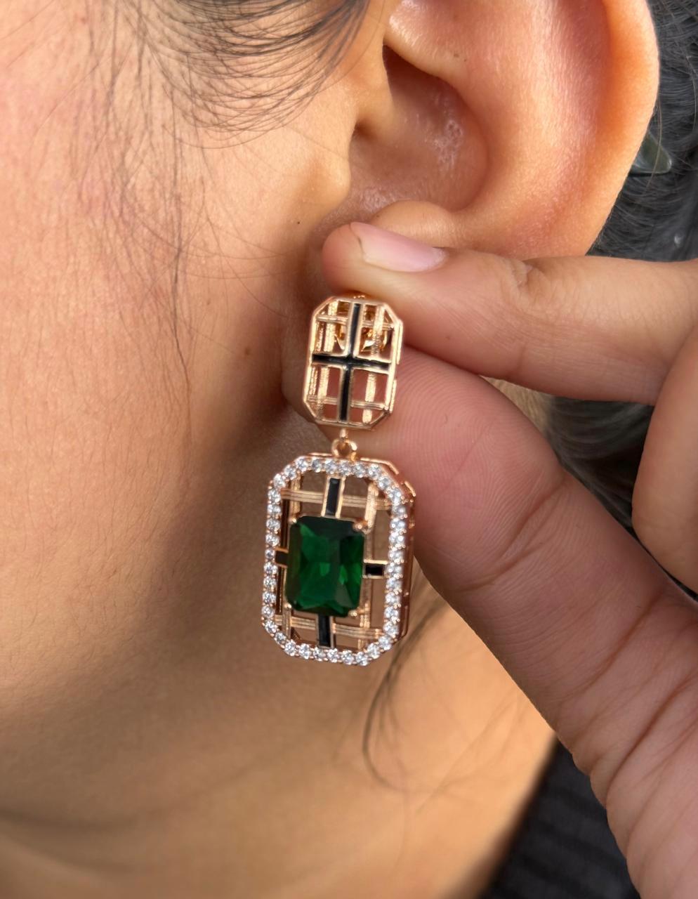 Rose Gold Plated Geometric Earring
