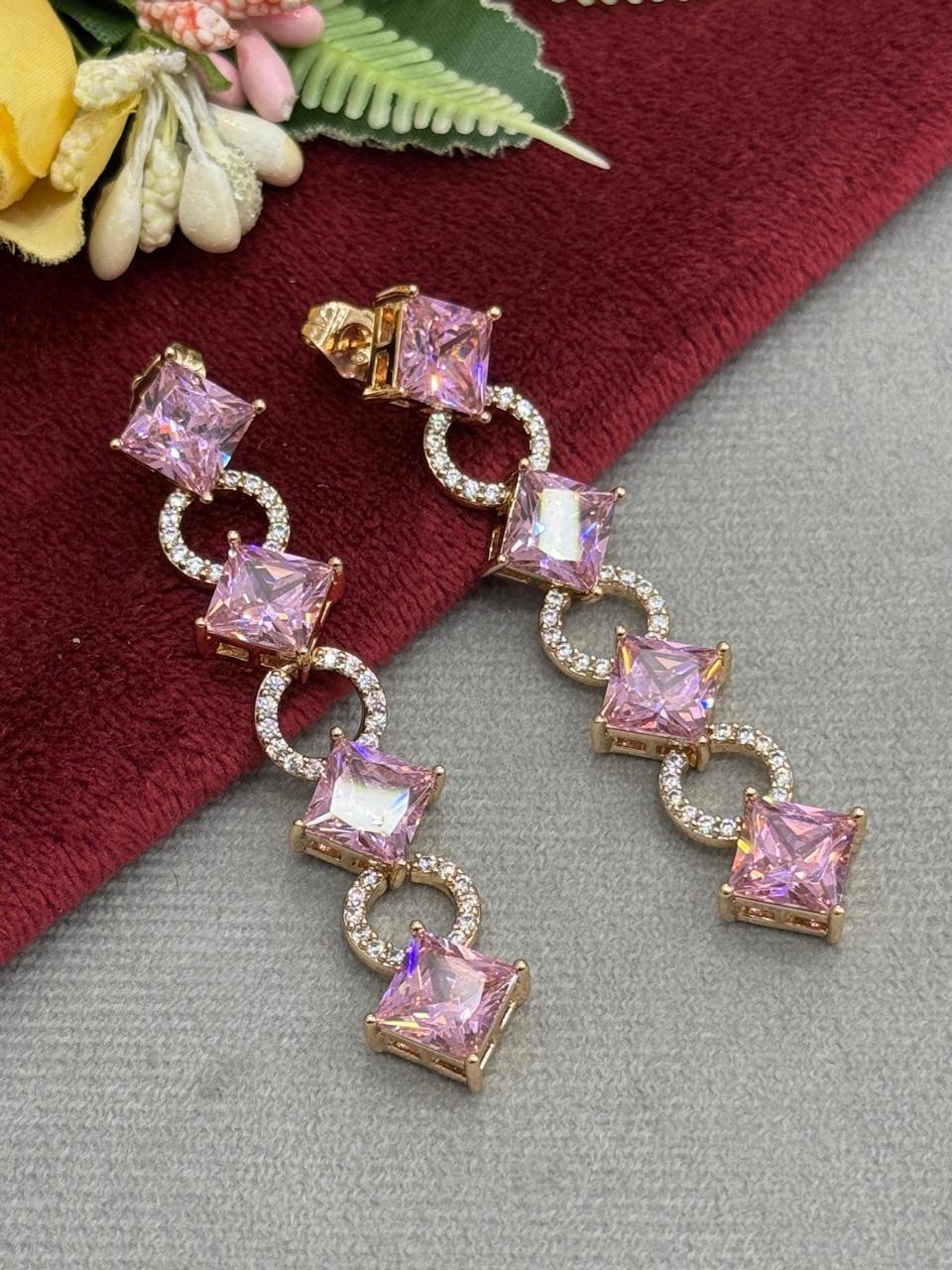 Blush Pink CZ Earrings