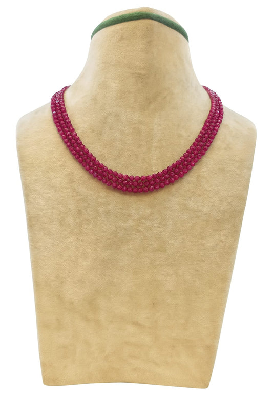 RED ONYX MALA FOR WOMEN 2-3mm SIZE