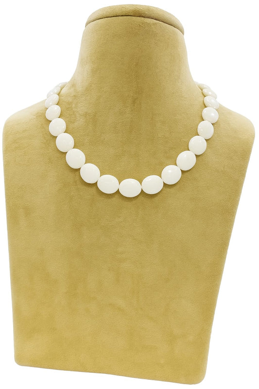 WHITE OPAL SINGAL LAYER MALA 6-7mm SIZE