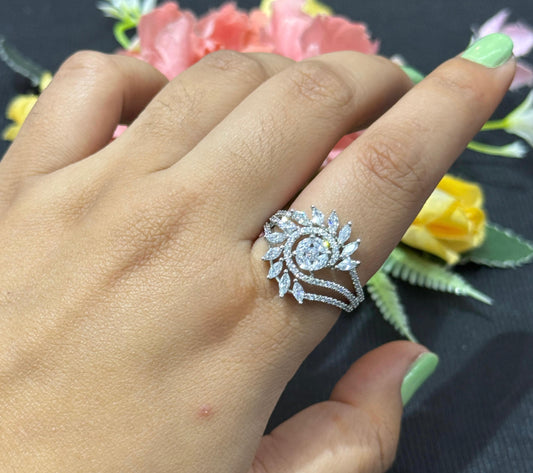 CZ Silver Polish Ring