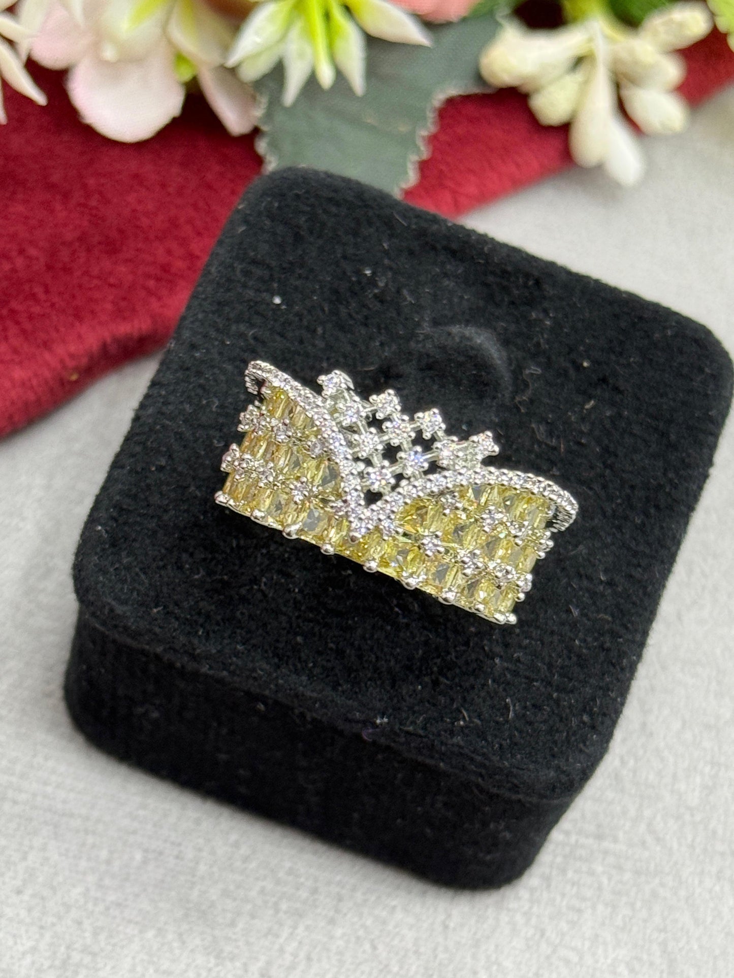 Nano Setting Broad cz Yellow Band