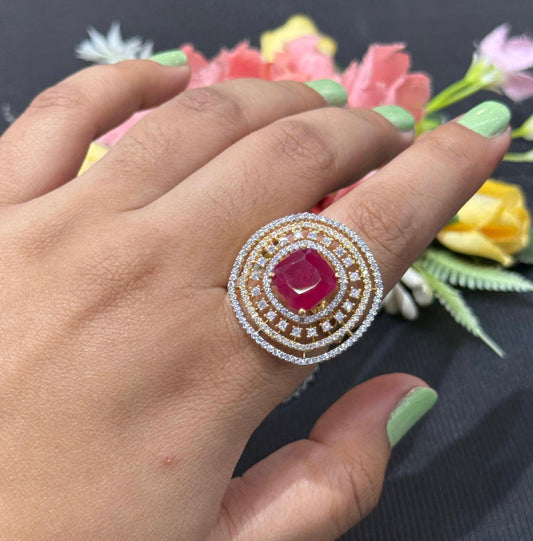Vinatge Inspired Red Cocktail Ring