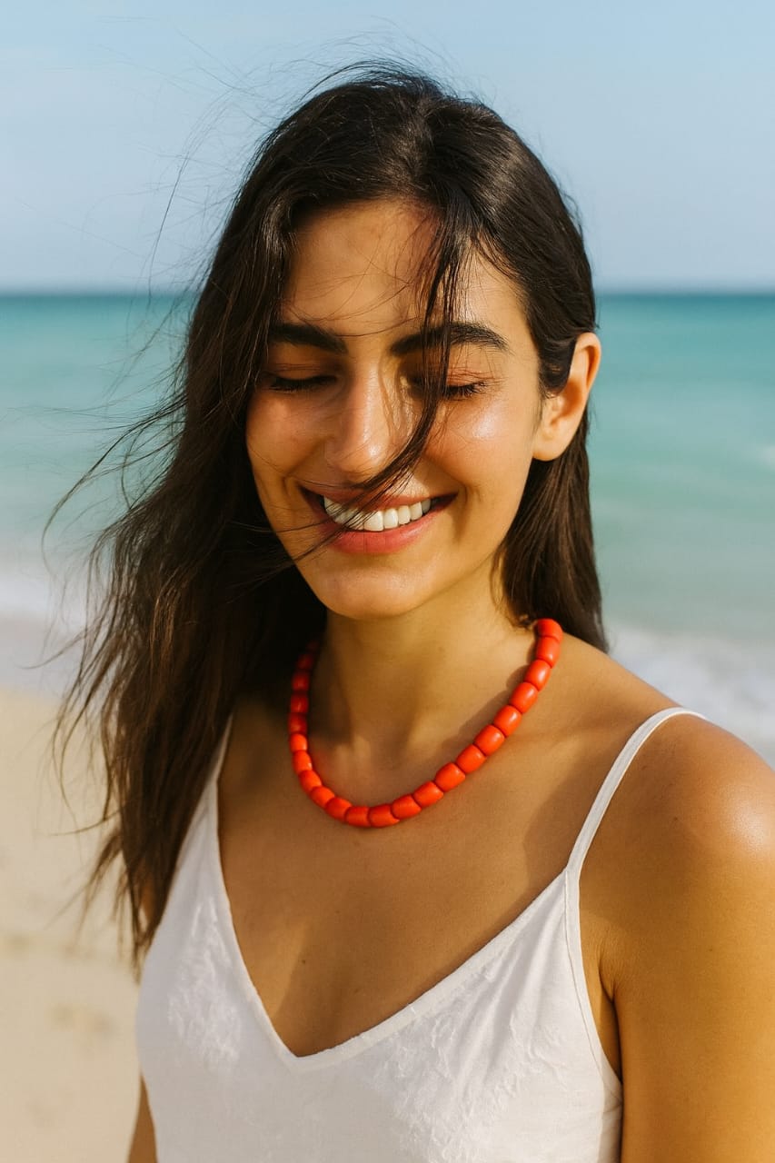 CORALS SINGLE LAYER MALA FOR WOMEN 8-9mm SIZE