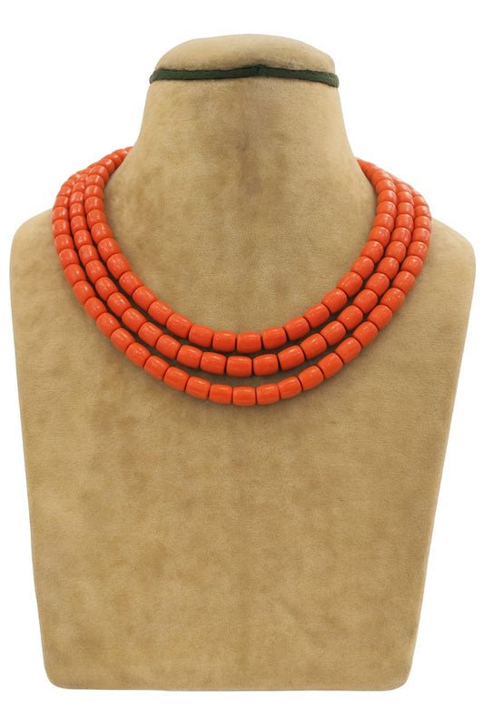 CORALS THREE LAYER MALA FOR WOMEN 5-6mm SIZE