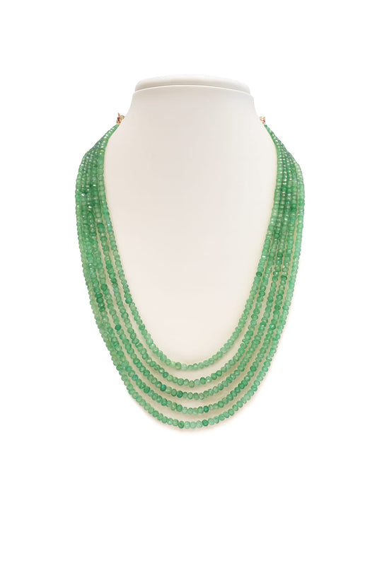 Antique Green Five Layered Beaded Mala For Women and Girl