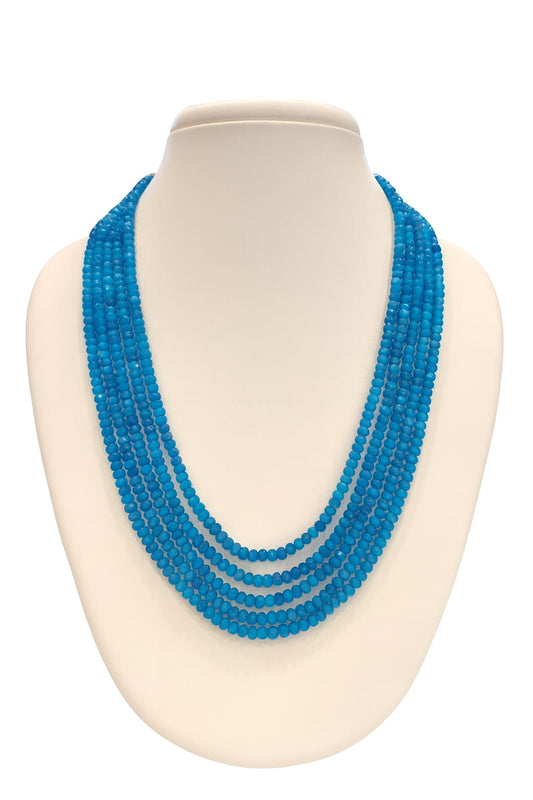 Antique Blue Five Layered Beaded Mala For Women and Girl