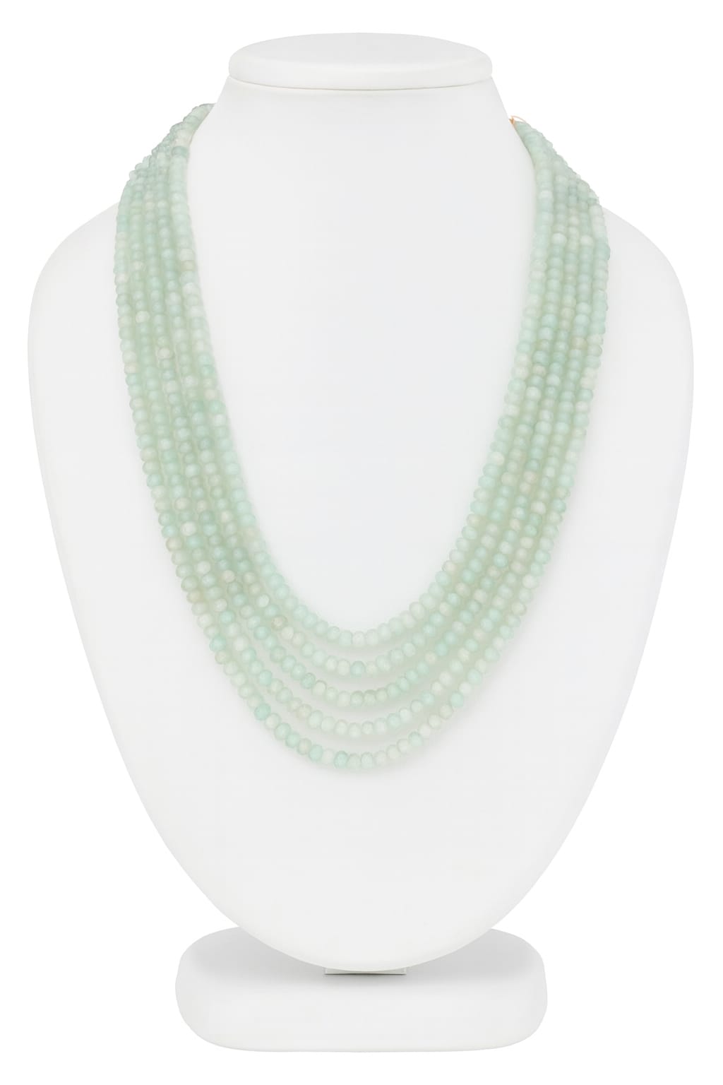 Antique Mint Green Five Layered Beaded Mala For Women and Girl