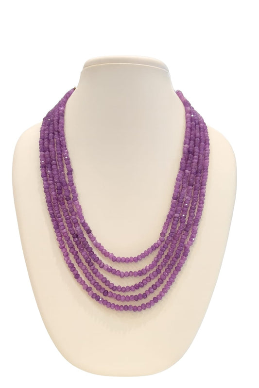 Antique Purple Five Layered Beaded Mala For Women and Girl