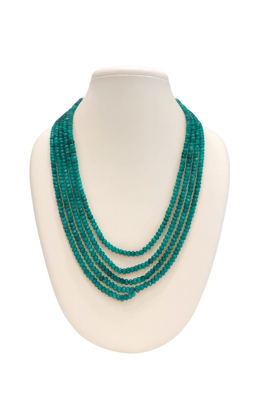 Antique Green Five Layered Beaded Mala For Women and Girl