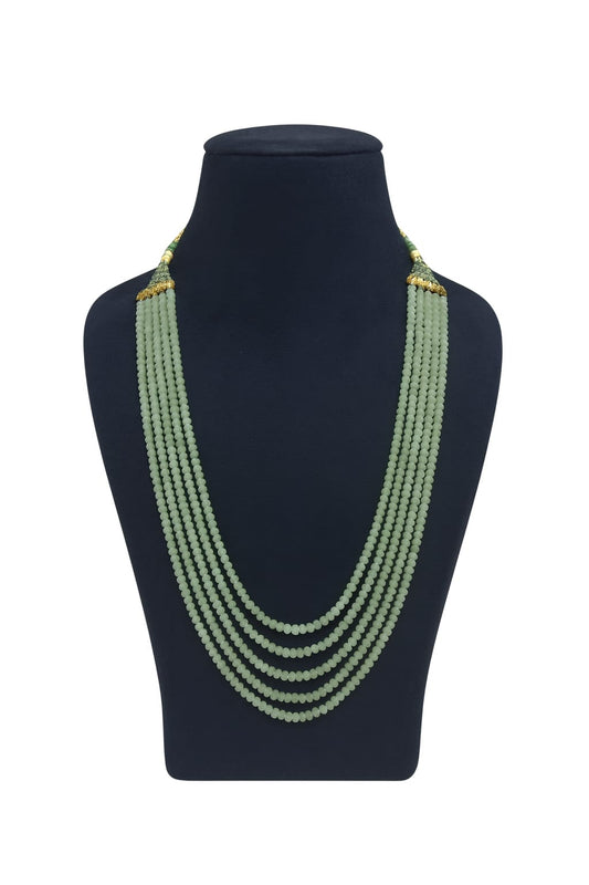 Antique Mint Green Five Layered Onyx Beaded Mala For Women and Girl